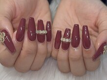 ネスネイル 池袋(Nes.nail)/ボルドー × ゴールド