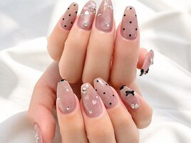 ピンク×ブラックネイル
