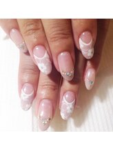 トゥーシェネイルズ(Touche'nails)/お客様ネイル　花柄レース