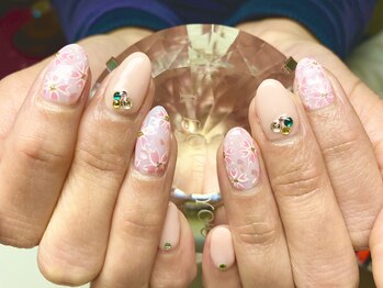 ダブルムーンビューティフル(DOUBLEmoonBeautiful)/煌き桜ネイル