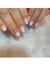 ホワイトグラデ×星ホロ冬ネイル