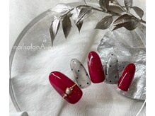 ネイルサロン アージュ(Nail Salon A jyu)/ボルドー/ドットネイル