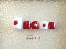 ネイルサロン あかねいろ/春夏ネイル　いちごネイル手描き
