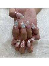 プリュム(Plume)/フレンチネイル　バラとリボン