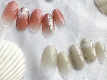 シンプルジェルネイル専門店 バランス(balance)/【松ヶ根限定】手書きお花アート