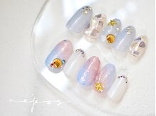 ルポネイル 高円寺(repos nail)/シェル &nbsp;人魚の鱗 夏ネイル