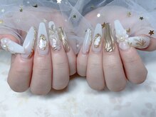 スノーネイルサロン 新宿店(Snow nail salon)/ミラーうねうねフラワー