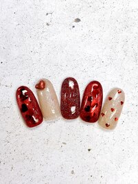 バレンタインネイル