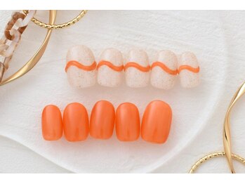 ネイルサロンプリッシュ 横浜店(prish)/6000円 オレンジ サンドジェル