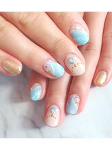 爪ソウシャイン(爪 SO SHINE)/サンドジェルでSEAネイル★