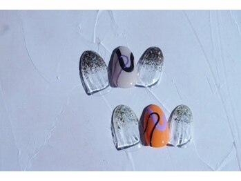 ブリオン 六本松店(Bullion)/ハロウィンラインネイル