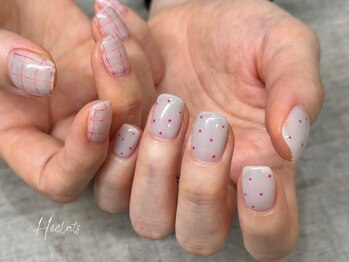 エクラス 銀座(Heclats)/チェック/ドット/柄ネイル