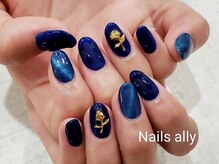 ネイルズアリー 立川店(Nails ally)/キャッツアイ×バラパーツ