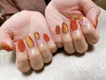 キキネイル 二子玉川(kikinail)/10月定額A べっこう飴ネイル