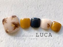 ネイルアトリエルカ(nail atelier LUCA)/W-386 シェル×白べっ甲フット