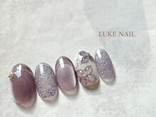ルークネイル(LUKE NAIL)/ぷっくりマグネット紫陽花ネイル