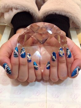 エスフィーネイルサロン ブリーユ(Esfy nailsalon Brille)/ブルー系ゼブラネイル