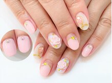 ネイルコレクション ピンク(Nail Collection Pink)/ジェル定額￥9990★３Ｄ薔薇