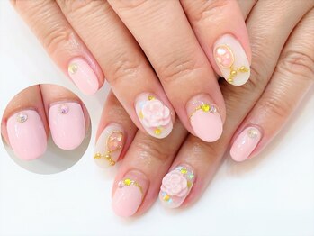 ネイルコレクション ピンク(Nail Collection Pink)/ジェル定額￥9990★３Ｄ薔薇