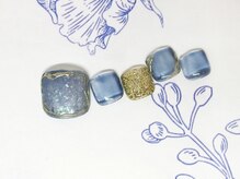 ネイルライフ(NailLife)/フット定額青系ニュアンス