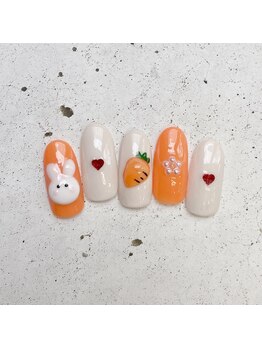 ネイルアンドまつげ リュフェール 五反田(Nail Lufaire)/うさぎとにんじんネイル