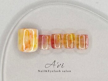 ネイルアンドアイラッシュ アヴィ(Nail and Eyelash A'vi)/フット定額デザイン ¥8100