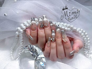 ミミネイル(Mimi nail)/マグネット×ガラスフレンチ
