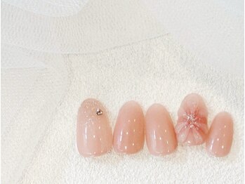 ぷっくりフラワー/チークネイル