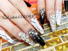 ネイルサロン カラーエイト(Nailsalon COLOR.8)/スカルプ　大理石ネイル