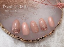 ネイルドール(Nail Doll)/ピンクゴールドホロネイル