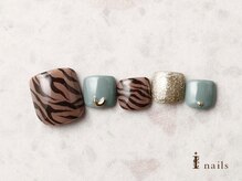 アイネイルズ 横浜EAST店(I-nails)/ブラウンゼブラ柄フットネイル