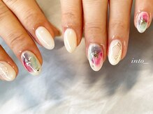 ネイルサロン イントゥ(into_)/水彩　フラワー　定額アート