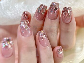 トゥートゥー(TOUTOU)/ベージュxホログラデーション