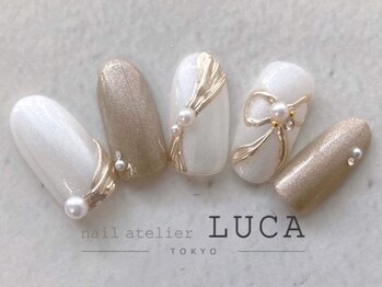 ネイルアトリエルカ(nail atelier LUCA)の写真/ブライダルネイルはガラスフレンチネイルやミラーリボンネイル等華やか系も種類豊富にご用意♪