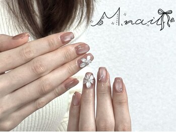 M.nailの写真/イベントや特別な日には指先を華やかに♪持ち込みデザインOK90分やり放題¥7980/上品でモテ可愛なネイルに♪