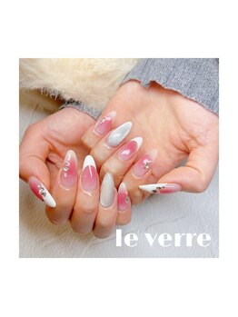 ルヴェール 久屋公園(le verre)/チークネイル　フレンチ