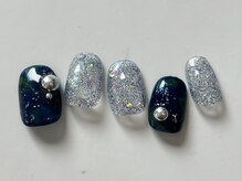 ネイルメゾン 天神店(NAIL MAISON)/もやもやキラキラシルバー¥7000