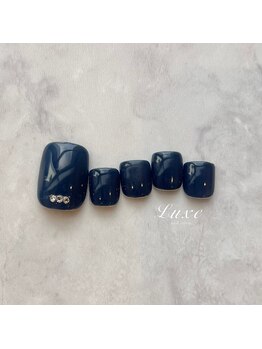 ネイルサロンリュクス (nailsalon Luxe)/シェラック　シック大人ネイビー