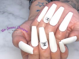 【ロングネイル】ホワイトネイル