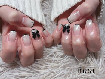 リボン ワンホン ネイル