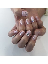 シンプルピンクネイル