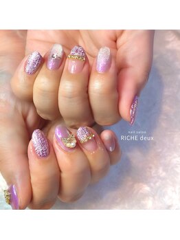 リッシュ ドゥ(RICHE deux)/パープルツイードネイル♪