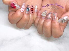 【自爪ネイル】キラキラネイル