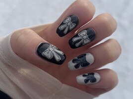 落書き風リボンnail