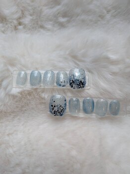 フットネイル≪梅雨時淡水色≫