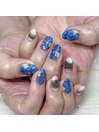 大柄の青花ネイル