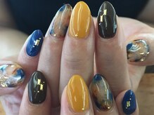 ラリュールネイル(L'Allure nail)/秋カラーべっ甲柄￥8200