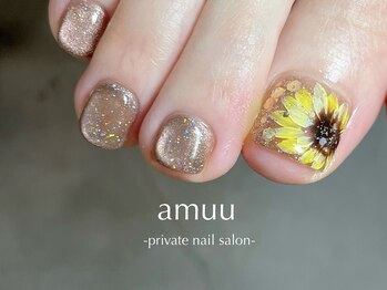 アミュー(AMUU)/フット ひまわりアート