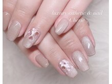 シェリエ(Cherie)/埋め込みハートホロネイル