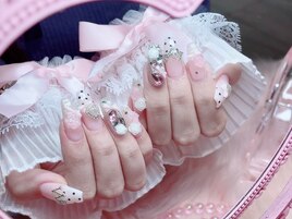 【Akari】ピンクゴテゴテネイル